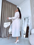 Fabric trench coat "MONA 23168" - LIGHT BEIGE